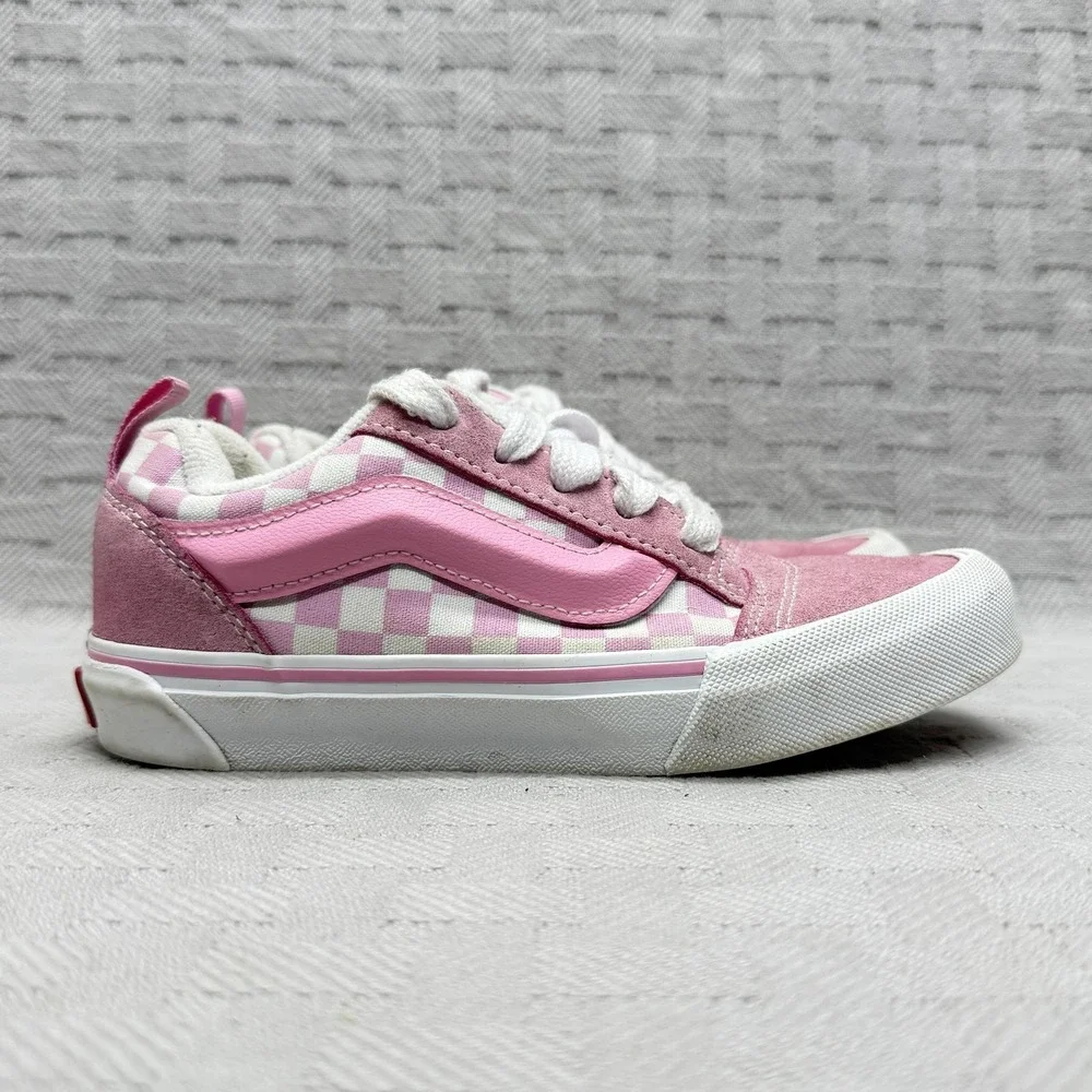 Vans Old Skool Shoes Unisex Kids Size 2.5 Pink Checkerboard Low‎ Top Sneakers